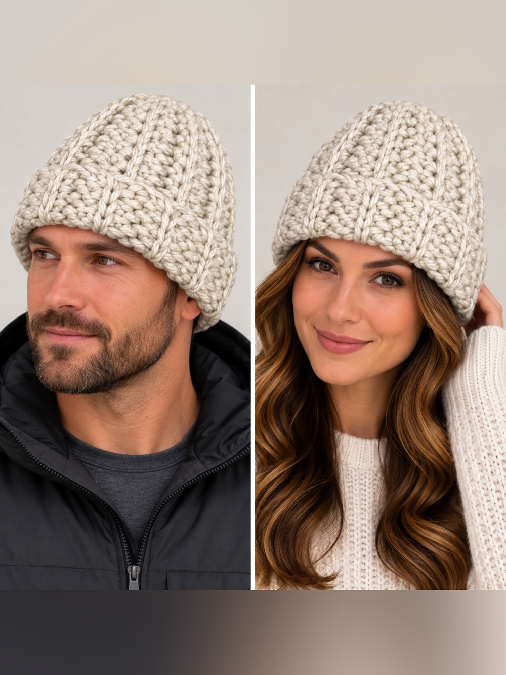 Handmade cozy chunky knit beanie